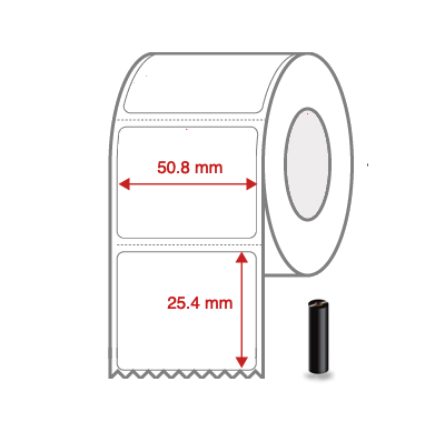 Thermal Transfer Label Rolls 50.8mm x 25.4mm Perforated for Desktop Label Printers