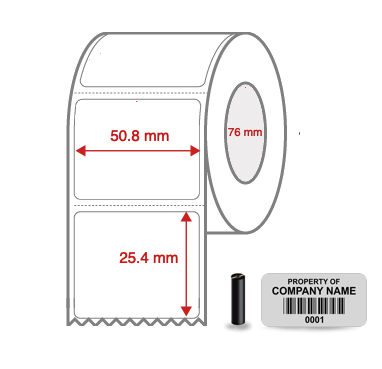 Thermal Transfer Blank Silver Mylar Label Rolls 50.8mm x 25.4mm Perforated