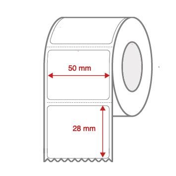 Direct Thermal Label Rolls 50mm x 28mm Perforated for Desktop Label Printers