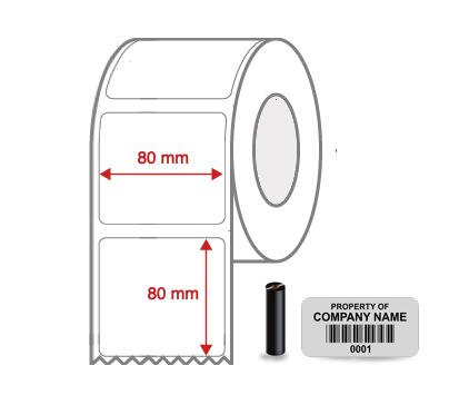 Thermal Transfer Blank WHITE Mylar Label Rolls 50mm x 15mm Non Perforated 