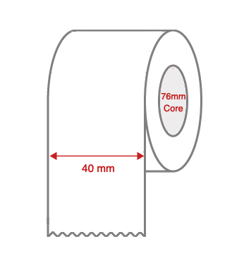 Inkjet Continuous Label Roll - 40mm X 60 Meter Long x 76mm Core