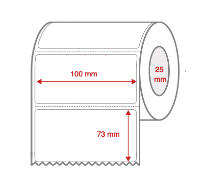 Cabinetry Label Rolls 100mm x 73mm x 25mm Direct Thermal Removable Perforated