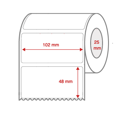 Cabinetry Label Rolls 102mm x 48mm x 25mm Direct Thermal Removable