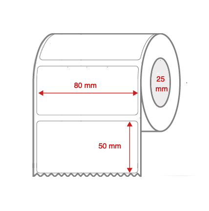 Cabinetry Label Rolls 80mm x 50mm x 25mm Direct Thermal Removable