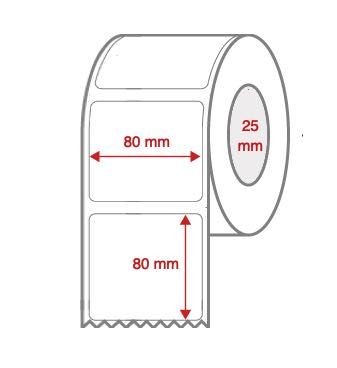 Cabinetry Label Rolls 80mm x 80mm x 25mm Direct Thermal Removable