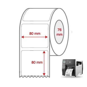 Cabinetry Label Rolls 80mm x 80mm x 76mm Direct Thermal Removable