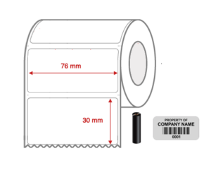 1327 76x30 TT Silver NON ERF Mylar Label IND