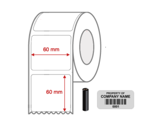 1467 60x60 Silver Mylar label NON PERF