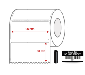 1229 95x30 TT White Mylar label NON PERF