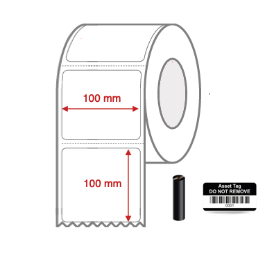 1239 100x100 TT white Mylar label PERF
