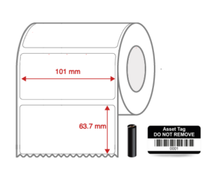Thermal Transfer Blank WHITE Mylar Label Rolls 101mm x 63.7mm Non Perforated