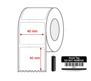 1539 40x40 TT White mylar label NON PERF