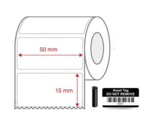 1549 50x15 White Mylar Label NON PERF