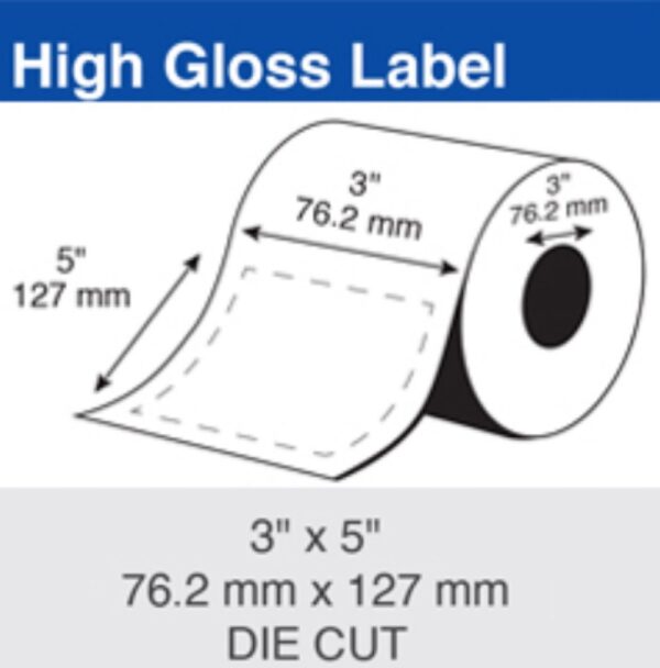 Epson Inkjet Label Roll 76.2mm x 127mm x 76mm Core (2 Rolls of 1,200) Paper Gloss C60GD005