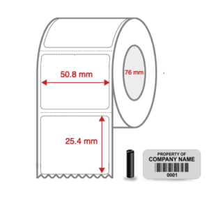 Thermal Transfer Blank Silver Mylar Label Rolls 50.8mm x 25.4mm Perforated