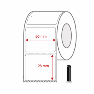 Thermal Transfer Label Rolls 50mm x 28mm Perforated for Desktop Label Printers