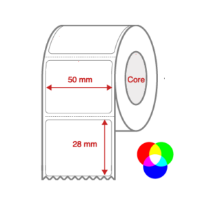 InkJet Label Rolls 50mm x 28mm Perforated for Inkjet Colour Label Printers