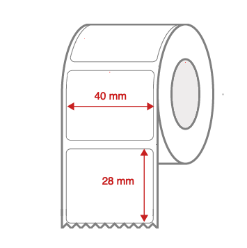 Direct Thermal Label Rolls 40mm x 28mm Non Perforated for Desktop Label Printers