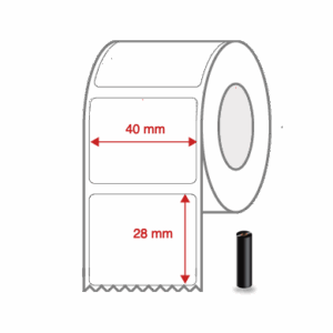 Thermal Transfer Label Rolls 40mm x 28mm Non Perforated for Desktop Label Printers