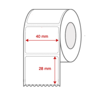 Direct Thermal Label Rolls 40mm x 28mm Perforated for Desktop Label Printers