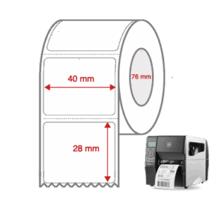 Direct Thermal Label Rolls 40mm x 28mm Perforated for Industrial Label Printers