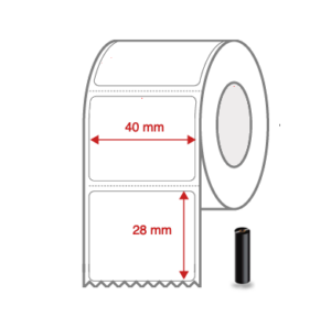 Thermal Transfer Label Rolls 40mm x 28mm Perforated for Desktop Label Printers