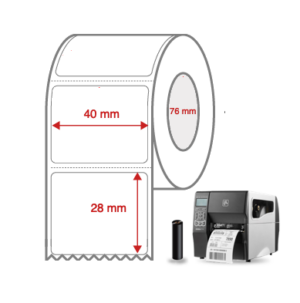Thermal Transfer Label Rolls 40mm x 28mm Perforated for Industrial Label Printers