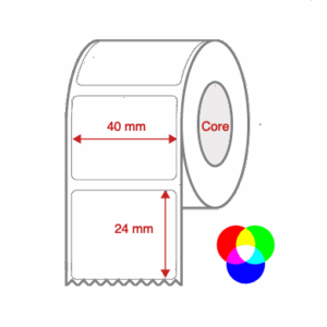 InkJet Label Rolls 40mm x 24mm Non Perforated for Inkjet Colour Label Printers
