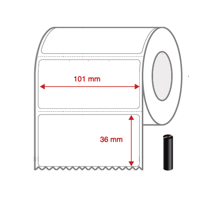 Thermal Transfer Label Rolls 101mm x 36mm Perforated for Desktop Label Printers