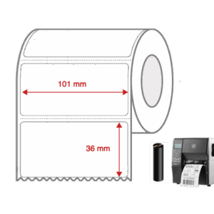 Thermal Transfer Label Rolls 101mm x 36mm Perforated for Industrial Label Printers