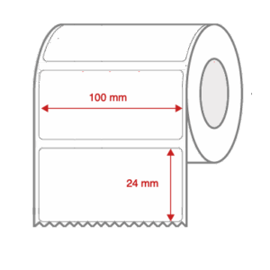 Direct Thermal Label Rolls 100mm x 24mm Non Perforated for Desktop Label Printers