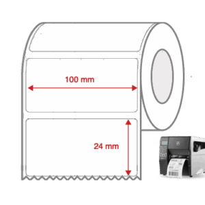 Direct Thermal Label Rolls 100mm x 24mm Non Perforated for Industrial Label Printers
