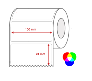 InkJet Label Rolls 100mm x 24mm Non Perforated for Inkjet Colour Label Printers