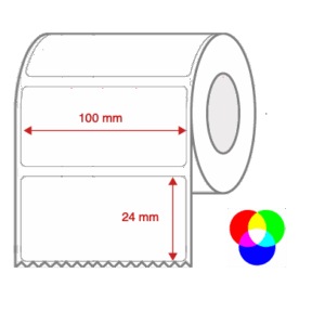 InkJet Label Rolls 100mm x 24mm Non Perforated for Inkjet Colour Label Printers