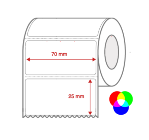 InkJet Label Rolls 70mm x 25mm Perforated for Inkjet Colour Label Printers