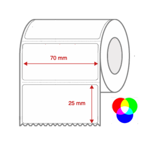 InkJet Label Rolls 70mm x 25mm Perforated for Inkjet Colour Label Printers