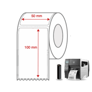 Thermal Transfer Label Rolls 50mm x 100mm Perforated for Industrial Label Printers