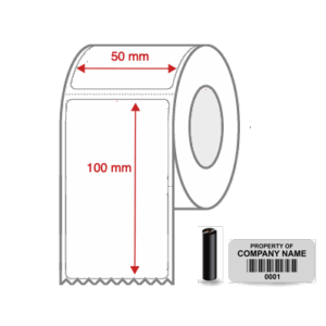 Thermal Transfer Blank Silver Mylar Label Rolls 50mm x 100mm Perforated