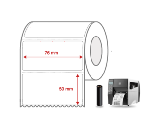 Thermal Transfer Label Rolls 76mm x 50mm Perforated for Industrial Label Printers