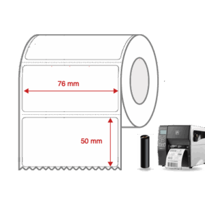 Thermal Transfer Label Rolls 76mm x 50mm Perforated for Industrial Label Printers