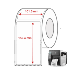 Direct Thermal Label Rolls 101.6mm x 152.4mm Non Perforated for Industrial Label Printers