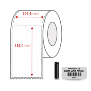 Thermal Transfer Blank Silver Mylar Label Rolls 101.6mm x 152.4mm Non Perforated 