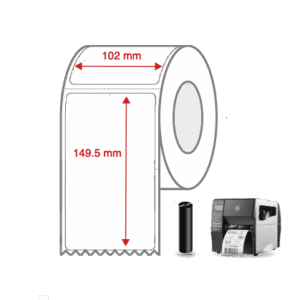 Thermal Transfer Label Rolls 102mm x 149.5mm Perforated for Industrial Label Printers
