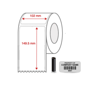 Thermal Transfer Blank Silver Mylar Label Rolls 102mm x 149.5mm Perforated