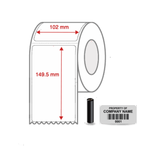 Thermal Transfer Blank Silver Mylar Label Rolls 102mm x 149.5mm Perforated