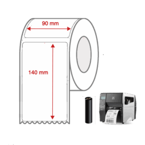 Thermal Transfer Label Rolls 90mm x 140mm Non Perforated for Industrial Label Printers