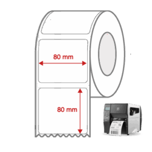 Direct Thermal Label Rolls 80mm x 80mm Non Perforated for Industrial Label Printers