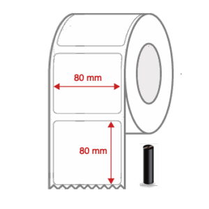 Thermal Transfer Label Rolls 60mm x 60mm Non Perforated for Desktop Label Printers - Circle