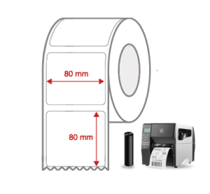 Thermal Transfer Label Rolls 50mm x 15mm Non Perforated for Industrial Label Printers