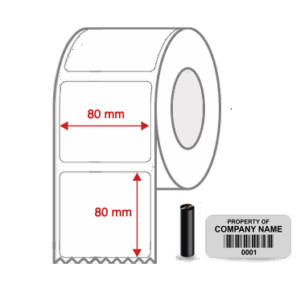 Thermal Transfer Blank Silver Mylar Label Rolls 84mm x 48mm Non Perforated